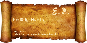 Erdődy Mária névjegykártya